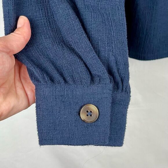 Loft Outlet Navy Blue Peplum Knit Sweater XL - Picture 4 of 11